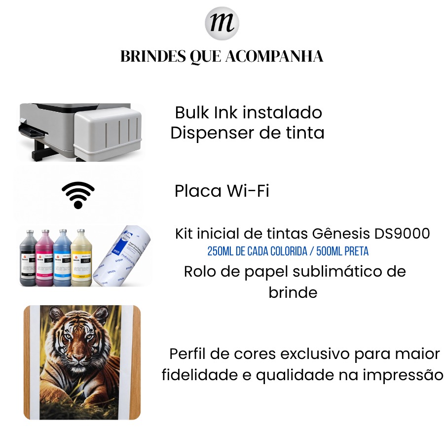 Impressora Epson T3170 A1 com Tinta Sublimática Gênesis DS9000 – Até 61cm de Sublimação Total - Imagem 2